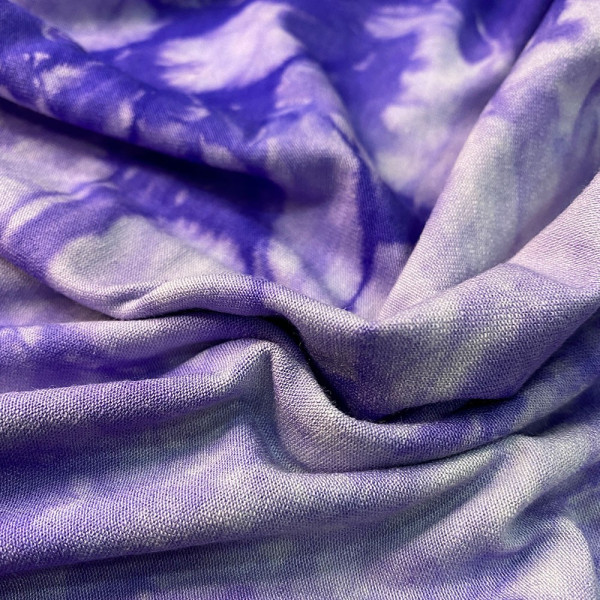 Viskon Triko Tie Dye Baskı (Lila) kumaş